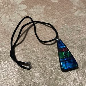 Art  Glass Triangular Pendant